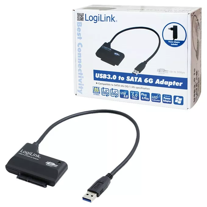 LogiLink Adapter USB 3.0 SATA3 do HDD/SDD 2,5/3,5&quot;