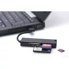 EDNET Czytnik kart 4-portowy USB 2.0 HighSpeed (Compact Flash, SD, Micro SD/SDHC, Memory Stick), czarny