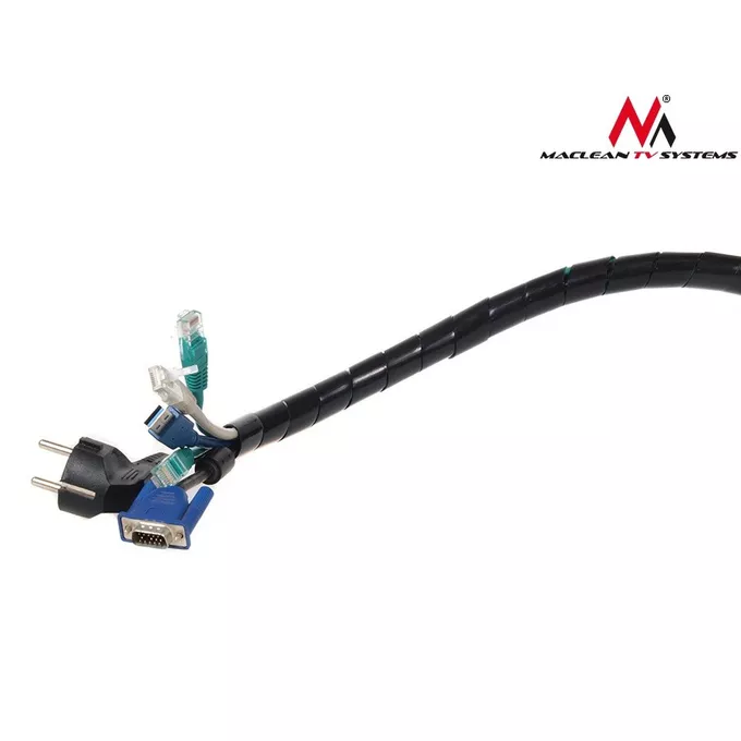 Maclean Osłona maskująca na kable MCTV-687 B (20.4*22mm) 3m czarna spirala