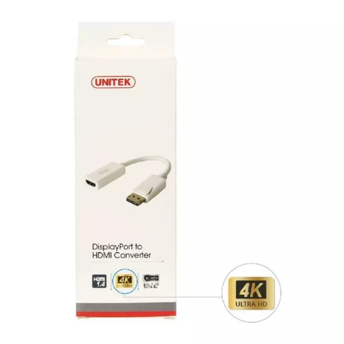 Unitek Adapter DisplayPort - HDMI 4K; Y-6332 BIAŁY