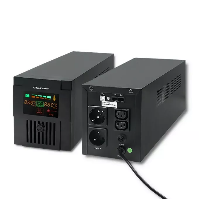 Qoltec Zasilacz awaryjny UPS MONOLITH | 1200VA | 720W | LCD | USB