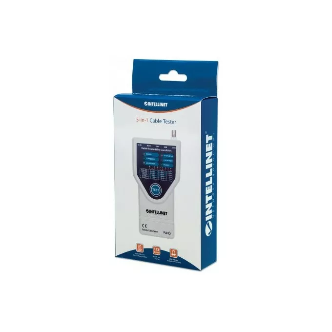 Intellinet Tester okablowania 5-W-1 RJ11/RJ45/USB/1394/BNC