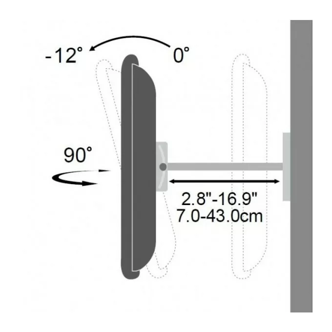 Techly Uchwyt ścienny LCD/LED 42-70cali regulowany, 70kg, czarny