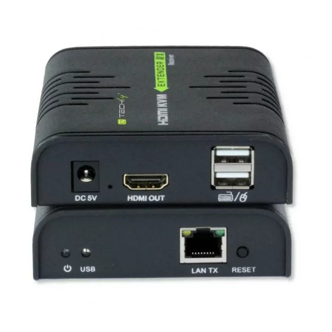 Techly Extender HDMI + USB po skrętce Cat.5/5e/6 120m