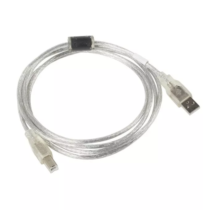 Lanberg Kabel USB 2.0 AM-BM 1.8M Ferryt przezroczysty