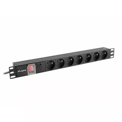 Lanberg Listwa zasilająca Rack PDU 19&quot;  1U 10A 7X 230V PL 2m czarna C14