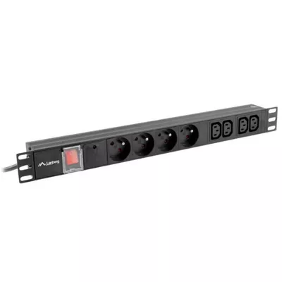 Lanberg Listwa zasilająca Rack PDU  1U 10A 4X 230V PL 4X IEC C13 2m C14 czarna