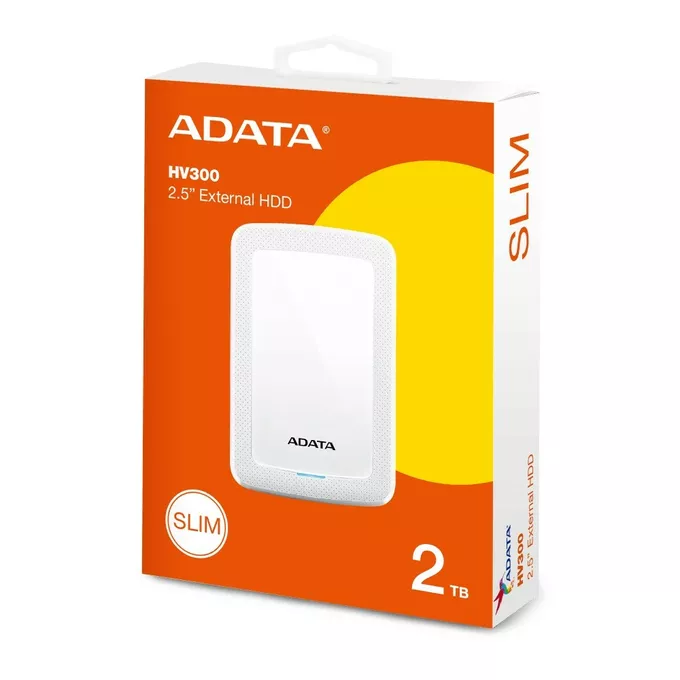 Adata DashDrive HV300 2TB 2.5 USB3.1 Biały