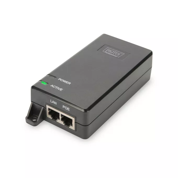Digitus Zasilacz/Adapter PoE+ 802.3at, max. 48V 30W Gigabit 10/100/1000Mbps, aktywny