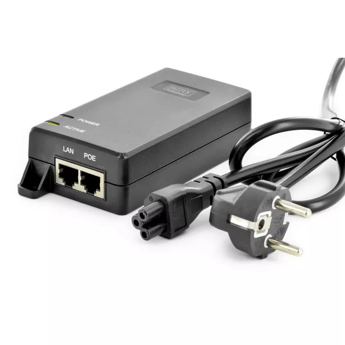 Digitus Zasilacz/Adapter PoE+ 802.3at, max. 48V 30W Gigabit 10/100/1000Mbps, aktywny