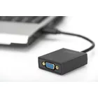 Digitus Adapter graficzny VGA 1080p FHD na USB 3.0, aluminiowy, czarny