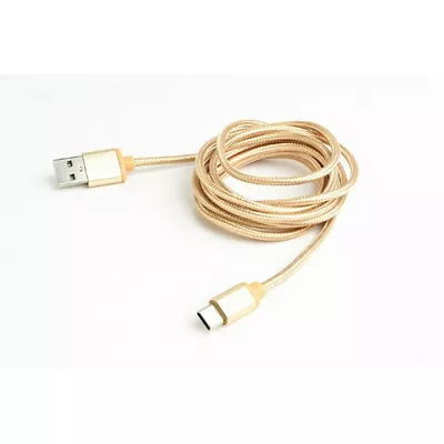 Gembird Kabel USB Typ-C oplot tekstylny/1.8m/złoty