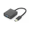 Digitus Adapter graficzny VGA 1080p FHD na USB 3.0, aluminiowy, czarny