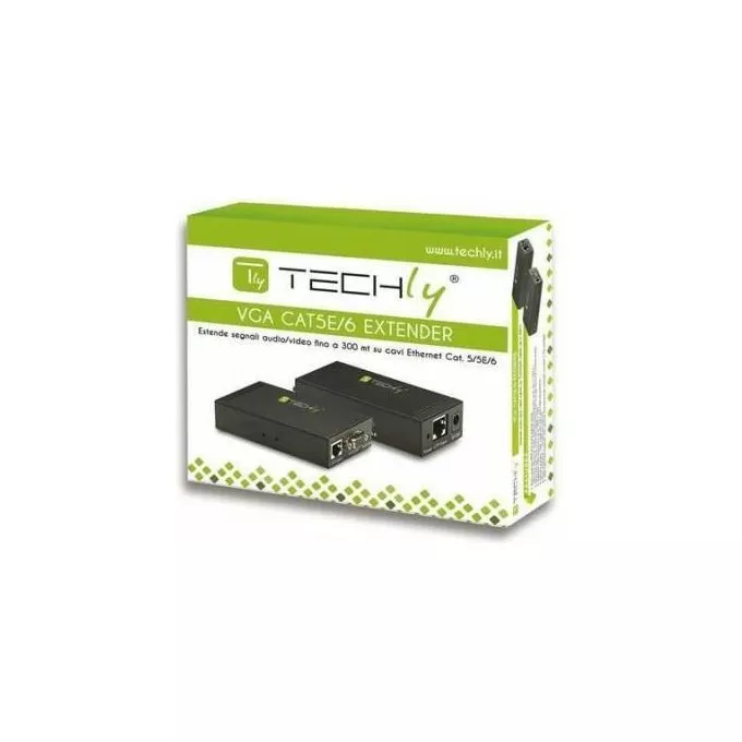 Techly Extender VGA po kablu Cat5e/6 do 300m z audio