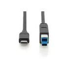 Digitus Kabel połączeniowy USB 3.0 SuperSpeed 5Gbps Typ USB C/B M/M Power Delivery czarny 1.8m