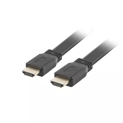 Lanberg Kabel HDMI-HDMI v2.0 1.8m czarny płaski 4K 60Hz, pełna miedź