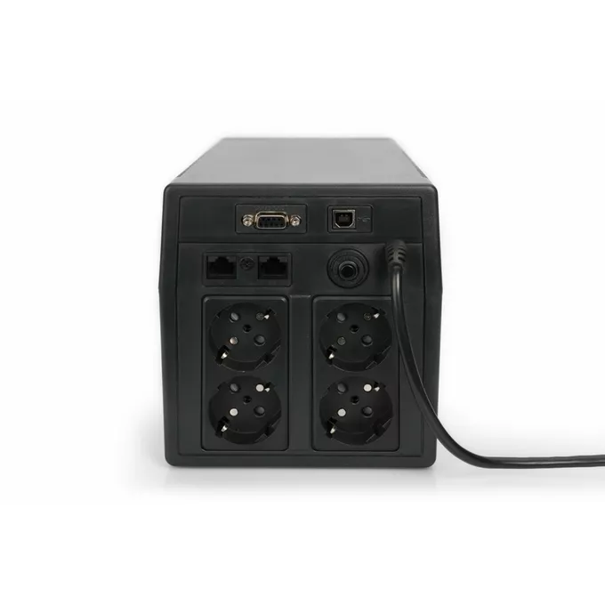 Digitus Zasilacz awaryjny UPS Line-Ineractive LCD, 1000VA/600W, 2x12V/7Ah, AVR, 4xSCHUKO, USB, RS232, RJ45