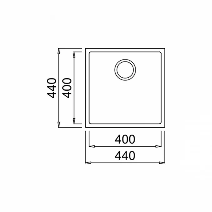 TEKA Zlew podwieszany SQUARE 40.40 TG kremowy