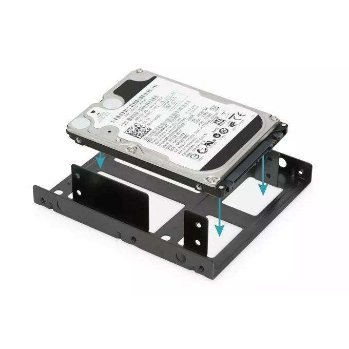 Digitus Ramka montażowa/Adapter SSD/HDD 2x 2.5&quot; do 3.5&quot; (ATA, SATA, SSD) metalowa ,zestaw z kablami, czarna