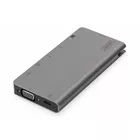 Digitus Stacja dokująca USB Typ C, 8 portów, 4K 30Hz, PD 3.0 HQ aluminiowa