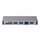 Digitus Stacja dokująca USB Typ C, 8 portów, 4K 30Hz, PD 3.0 HQ aluminiowa