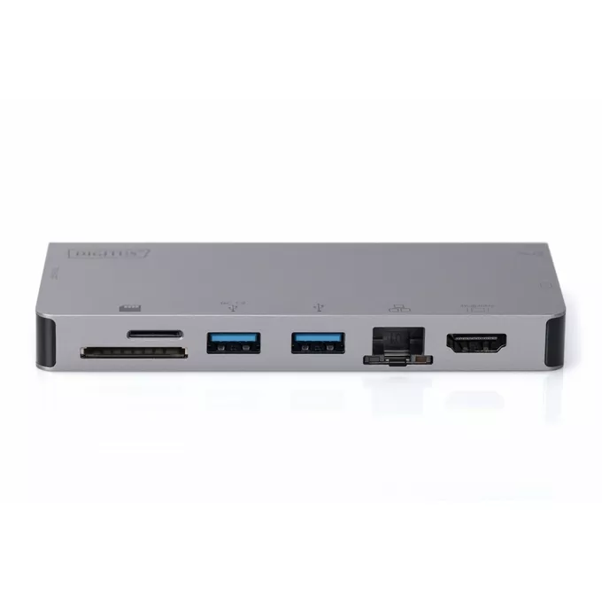 Digitus Stacja dokująca USB Typ C, 8 portów, 4K 30Hz, PD 3.0 HQ aluminiowa