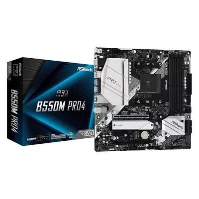 ASRock Płyta główna B550M Pro4 AM4 4DDR4 HDMI/DP/D-SUB M.2 mATX