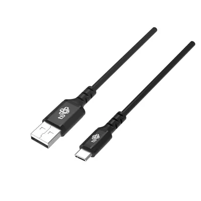 TB Kabel USB-USB C 1m silikonowy czarny Quick Charge