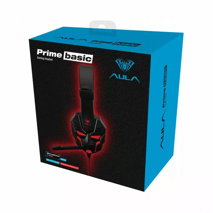 AULA Gaming Słuchawki z mikrofonem dla graczy Prime Basic Red Edition