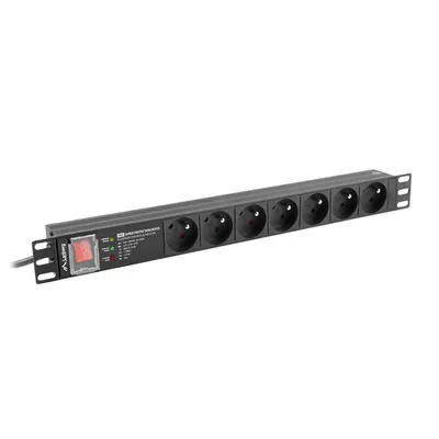 Lanberg Listwa zasilająca rack PDU 19 cali 1U 16A 7X 230V PL SPD-3MP 2m czarna