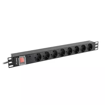 Lanberg Listwa zasilająca rack PDU 19 cali 1U 16A 8X 230V PL 2m czarna