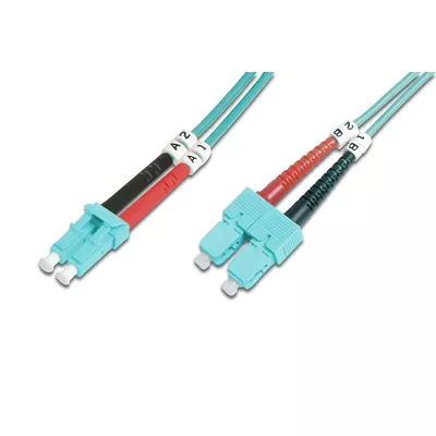 Digitus Patchcord światłowodowy FO LC-SC MM 50/125 OM3 duplex LSOH 1m