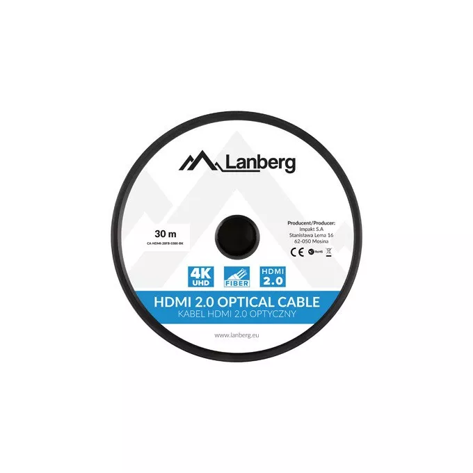 Lanberg Kabel HDMI M/M v2.0 CA-HDMI-20FB-0300-BK 30m czarny