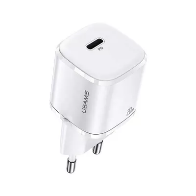 USAMS Ładowarka sieciowa 20W 1xUSB-C T36 PD3.0 Fast Charging Only Head Biała