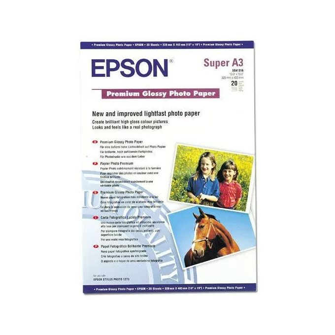 Epson Papier Premium Glossy Photo A3+/ 20 Arkuszy / 250 g/m2