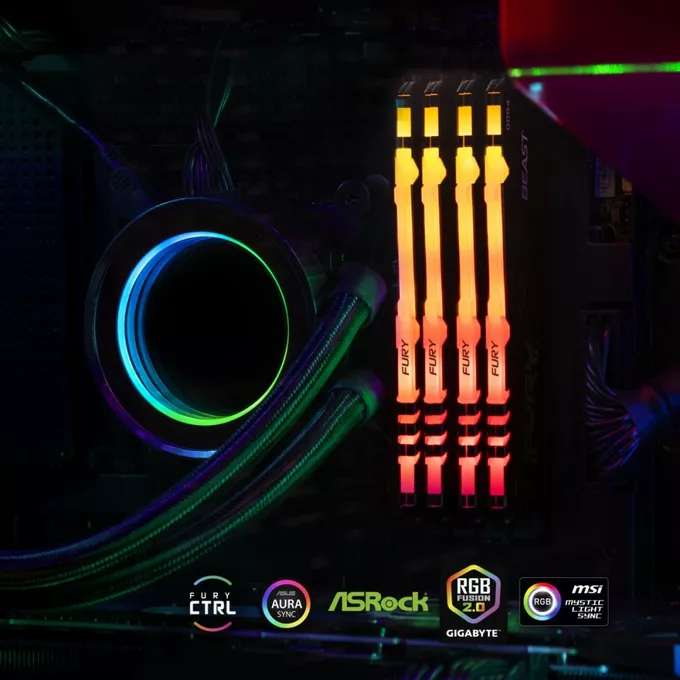 Kingston Pamięć DDR4 FURY Beast RGB 32GB(2*16GB)/3200 CL16