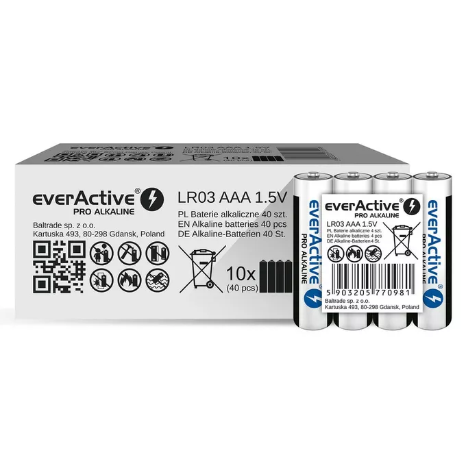 everActive Baterie paluszki LR03/AAA folia 4 szt.