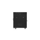 Lanberg Szafa instalacyjna rack stojąca 19 15U 600x800 czarna, drzwi szklane lcd (flat pack)