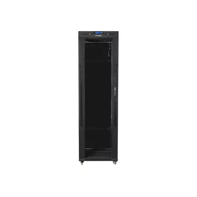 Lanberg Szafa instalacyjna rack stojąca 19 42u 600x600 czarna, drzwi szklane lcd (Flat pack)