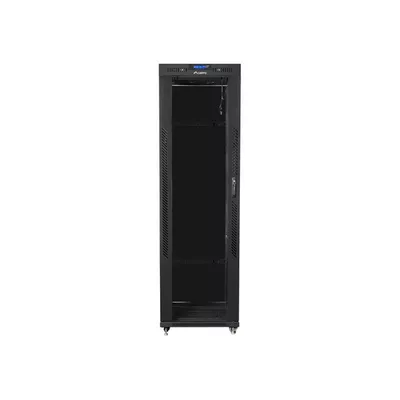 Lanberg Szafa instalacyjna rack stojąca 19 42U 600x800 czarna, drzwi szklane lcd (Flat pack)