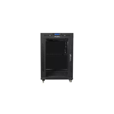 Lanberg Szafa instalacyjna rack stojąca 19 15U 600x800 czarna, drzwi szklane lcd (flat pack)