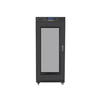 Lanberg Szafa instalacyjna rack stojąca 19 27U 600x800 czarna, drzwi perforowane LCD (Flat Pack)