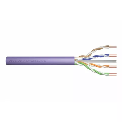 Digitus Kabel teleinformatyczny instalacyjny kat.6, U/UTP, Dca, drut, AWG 23/1, LSOH, 100m, fioletowy