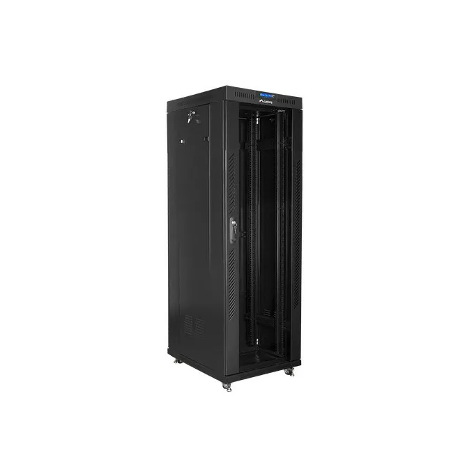 Lanberg Szafa instalacyjna rack stojąca 19 37u 600x800 czarna, drzwi szklane lcd (Flat pack)