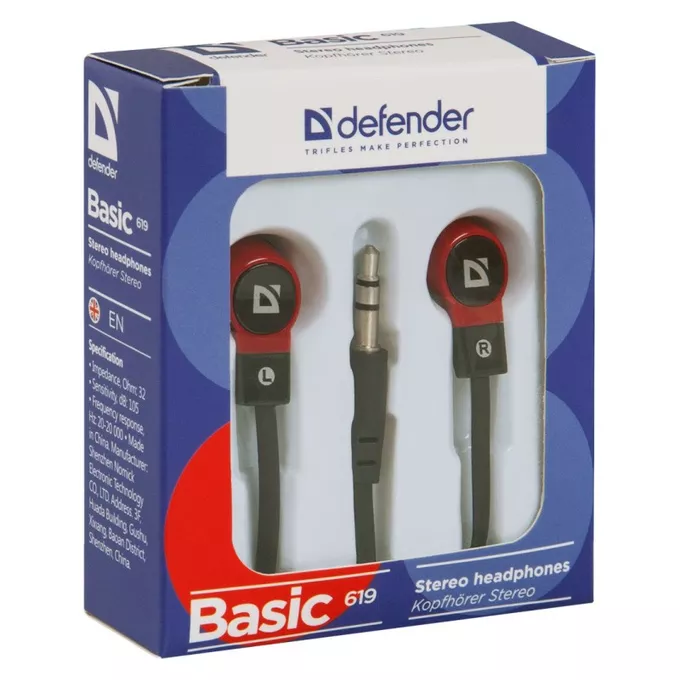 Defender Słuchawki przewodowe douszne BASIC 619