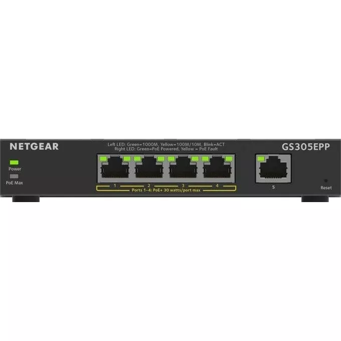 Netgear Przełącznik GS305EPP switch unmanaged 5GE (4xPoE+) | Alsen.pl