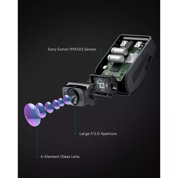 AUKEY DR02D Zestaw dwóch kamer samochodowych Rejestratorów | Full HD 1920x1080@30p | 170° i 152° | microSD | 1.5&quot; LED