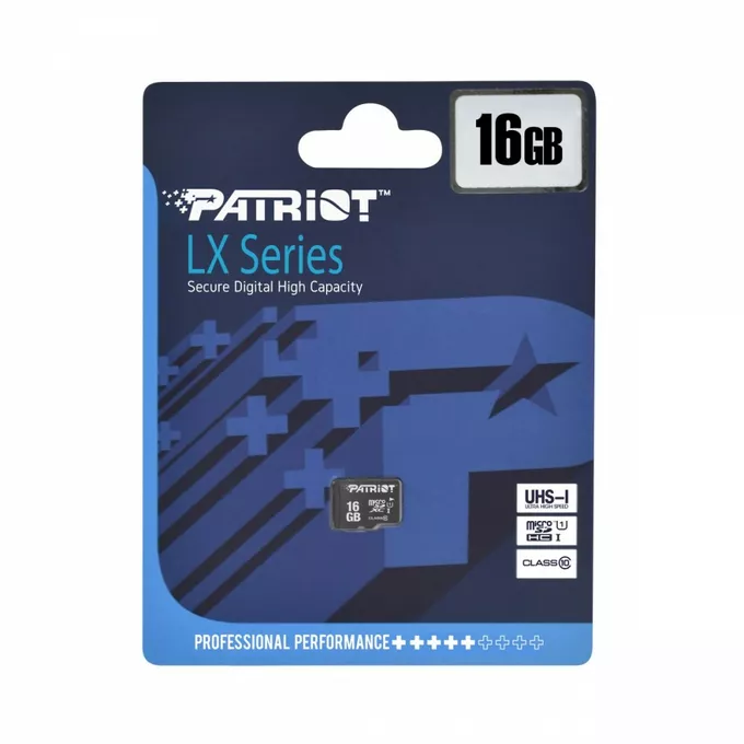 Patriot Karta pamięci MicroSDHC 16GB LX Series