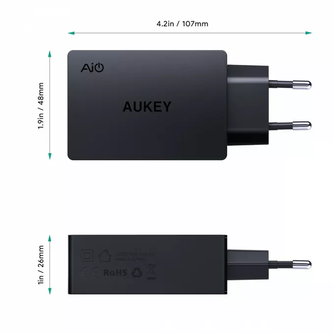 AUKEY PA-T14 ładowarka sieciowa 3xUSB Quick Charge 3.0 7.8A 42W