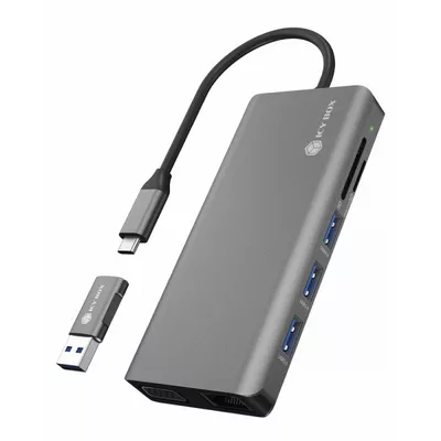 IcyBox Stacja dokująca IB-DK4070-CPD 12w1,2xHDMI,AUDIO,CR,VGA